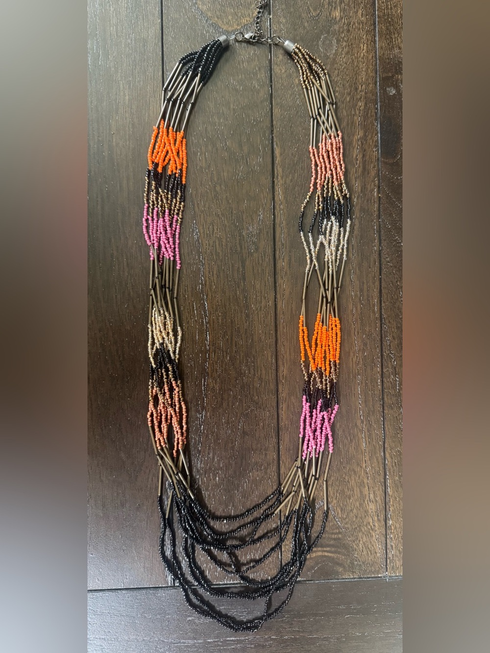 Multi-Color Seed Bead Statement Necklace - Women Jewelry
